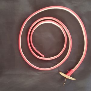 Vintage Womens Red Leather Belt Gold Colored Closure